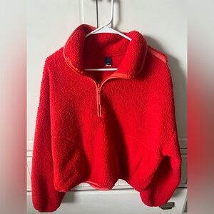 Red Old Navy Half Zip Sherpa